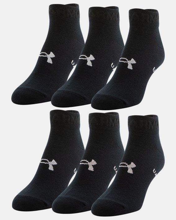 Women's UA Essential Low Cut Socks - 6-Pack, Black, pdpMainDesktop image number 0